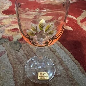 Vintage hand painted cordial glasses.
